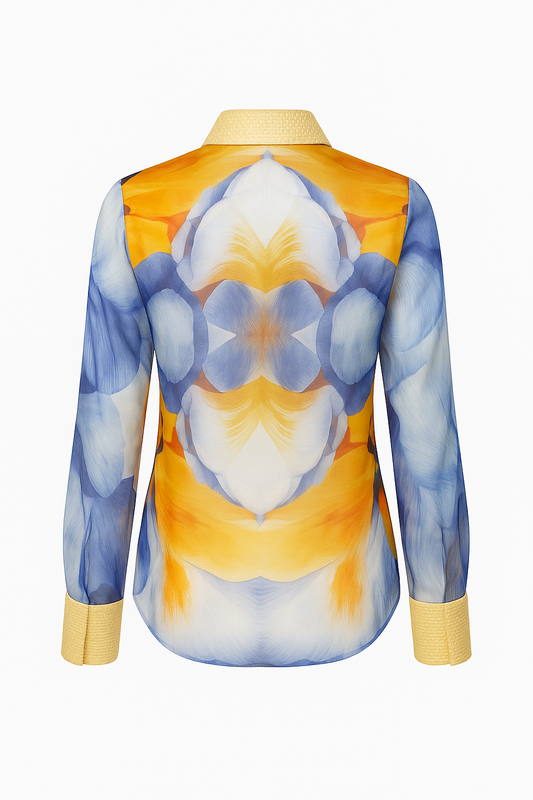 TAMARIN – Silk Georgette Shirt with “Peony” Print