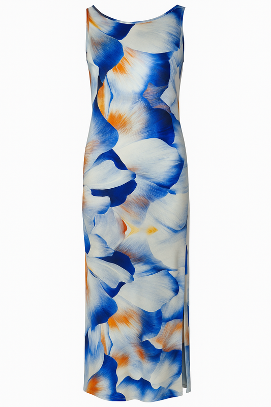 L’ANNO “Peonie” – Backless Straight Gown in Stretch Silk Satin