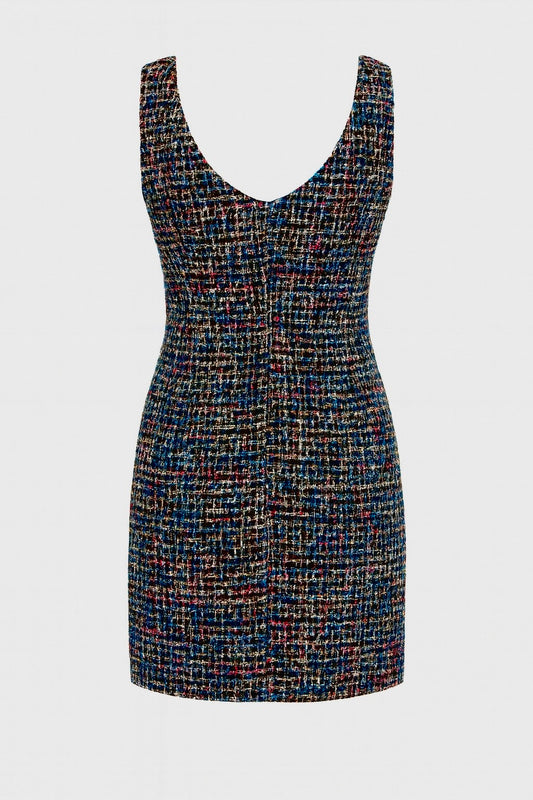 Luxury tweed dress fully lined with Como silk satin