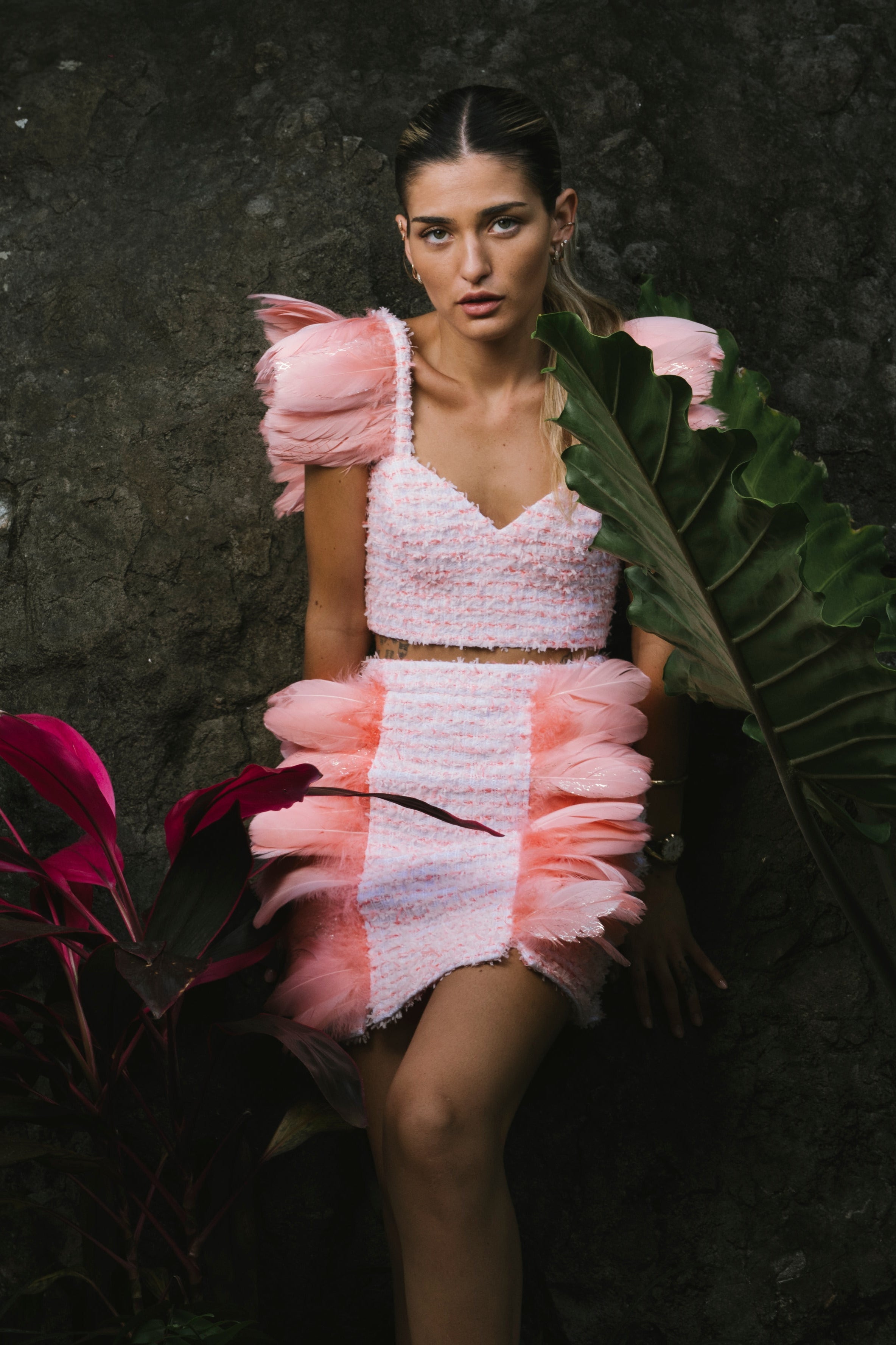 MONTAIGNE Skirt pink - white - suits