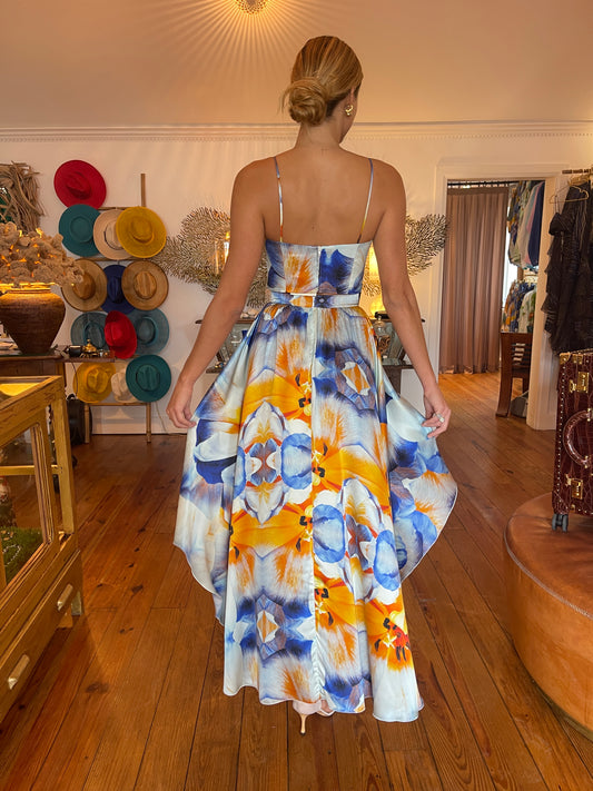 GOUVERNEUR – Silk Satin Skirt in "Peonie" Print