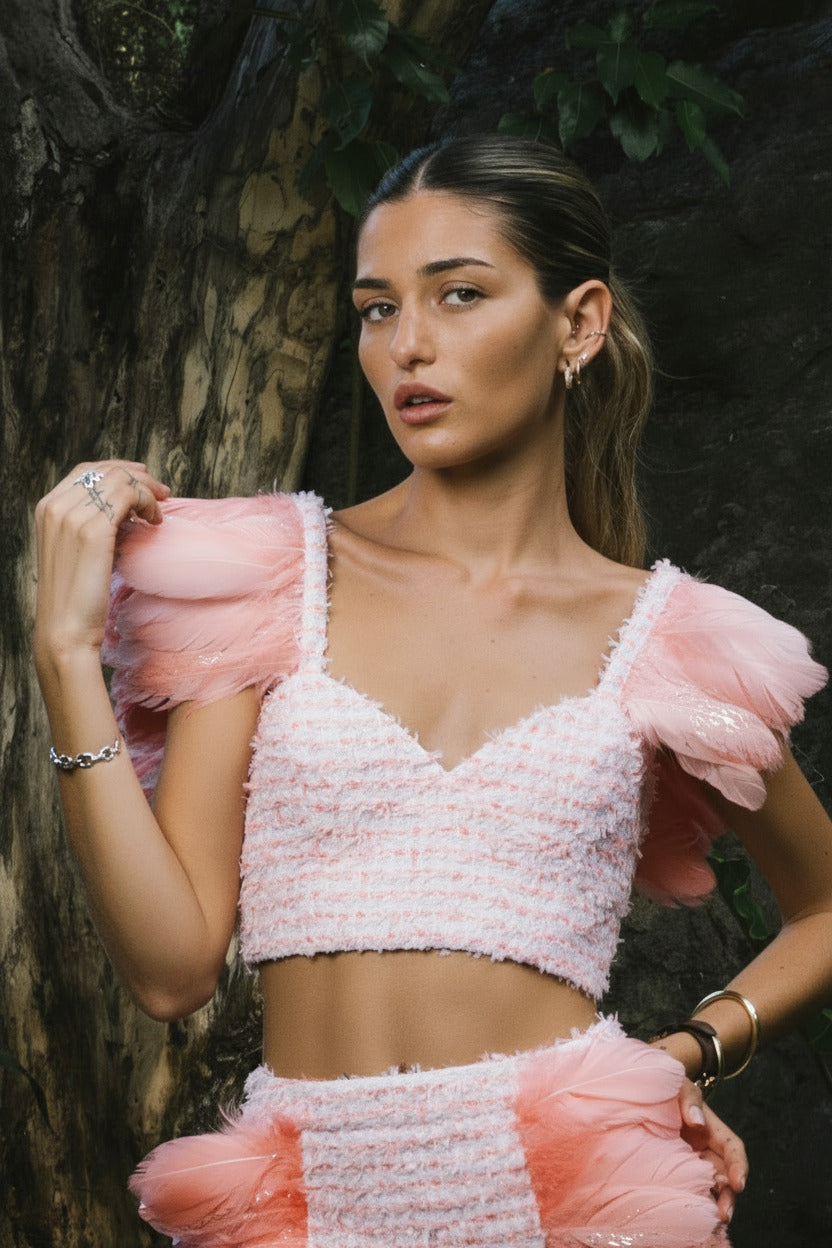 PLANTATION Top pink - white- suits