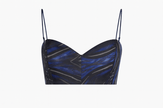 RIO – Silk Organza Top with "Pintade" Print