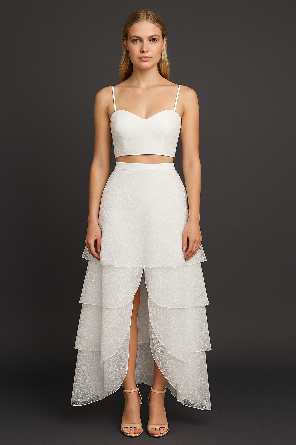 REGATTA – White Embroidered Organza Skirt