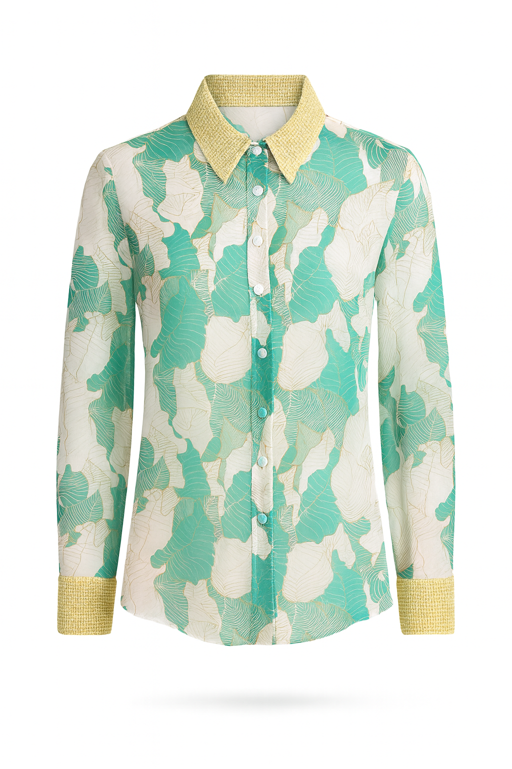 TAMARIN silk georgette blouse in Gatsby print – front view