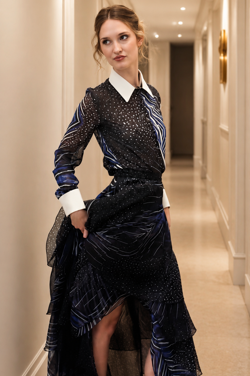 TAMARIN blouse pintade