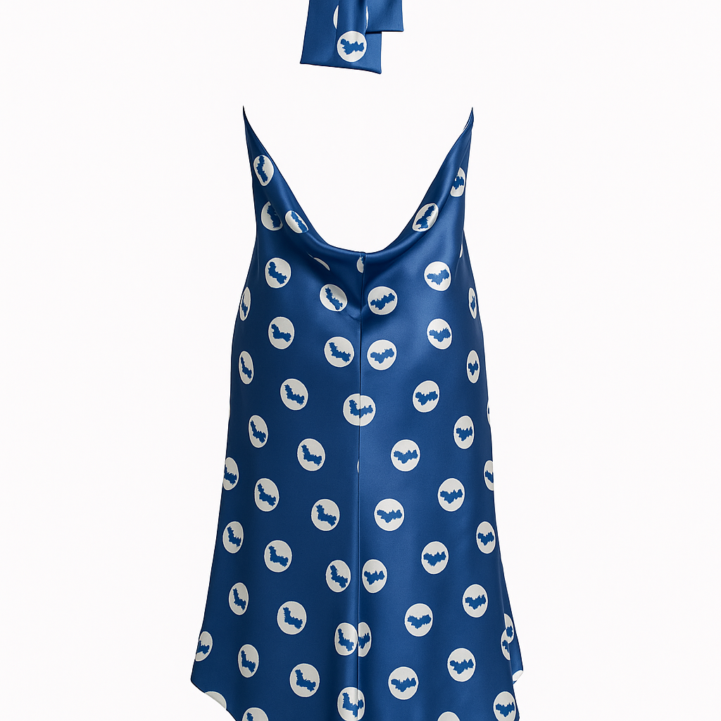 COROSOL – Silk Twill Dress in "SBH Polka Dots" Print