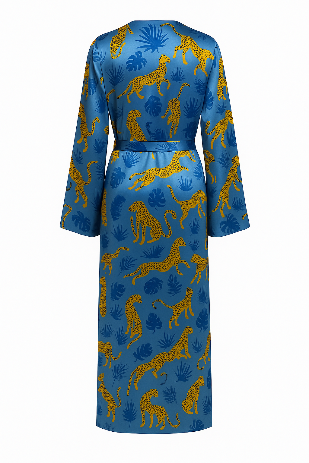 IMMORTELLE – Kimono Dress in "Static" Print Silk Twill