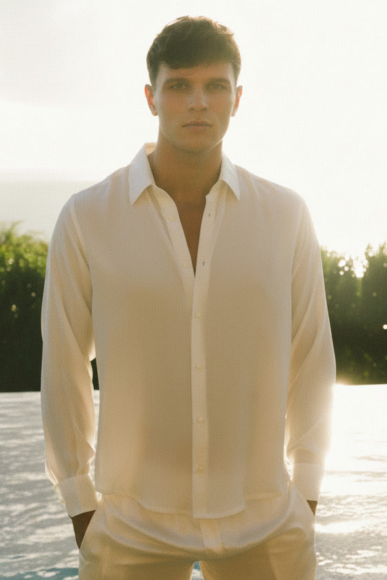 BOYFRIEND shirt "silk natural white"