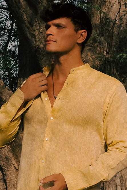 BOYFRIEND shirt linen korean collar