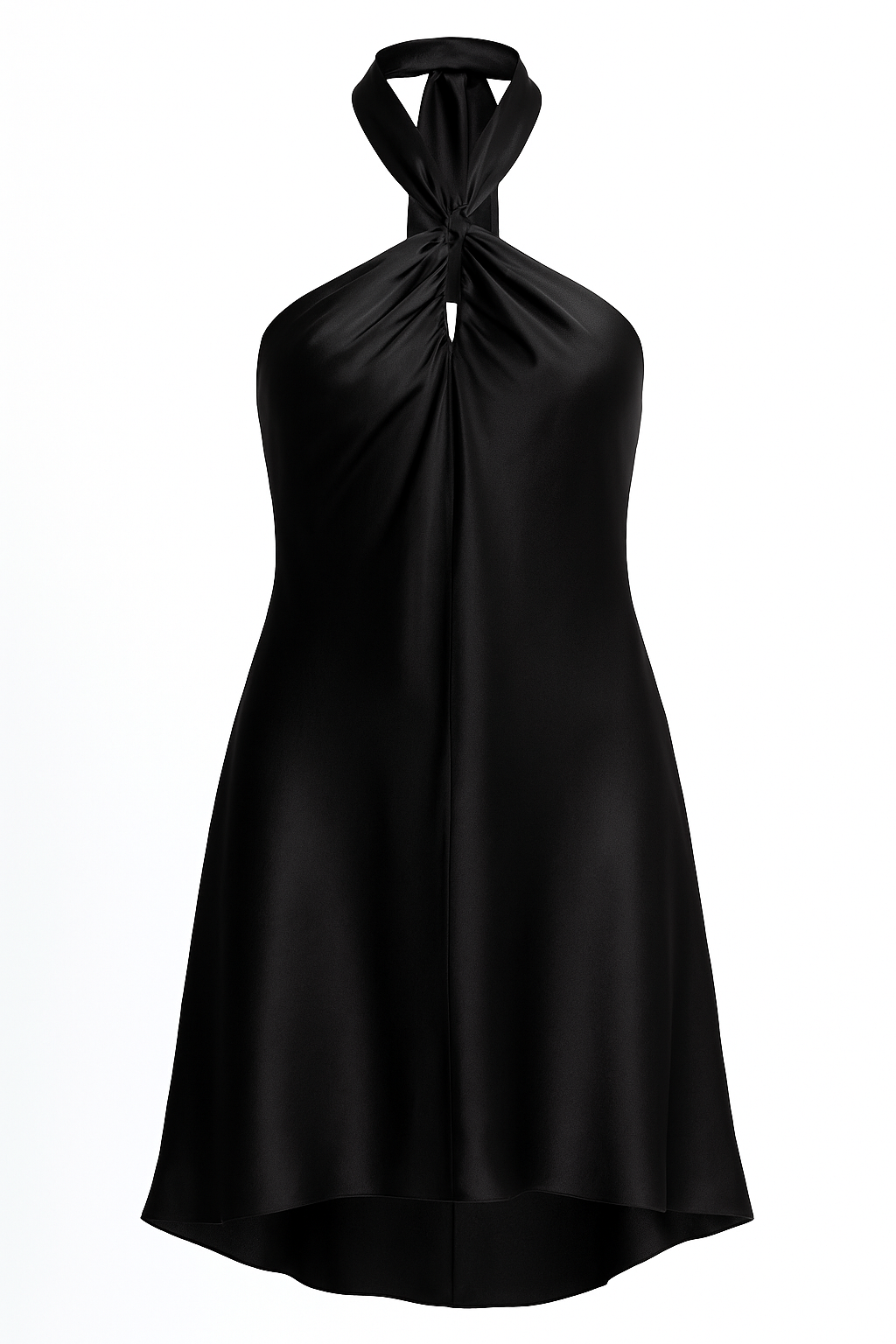 Robe COROSOL Black en satin de soie de Côme – vue face