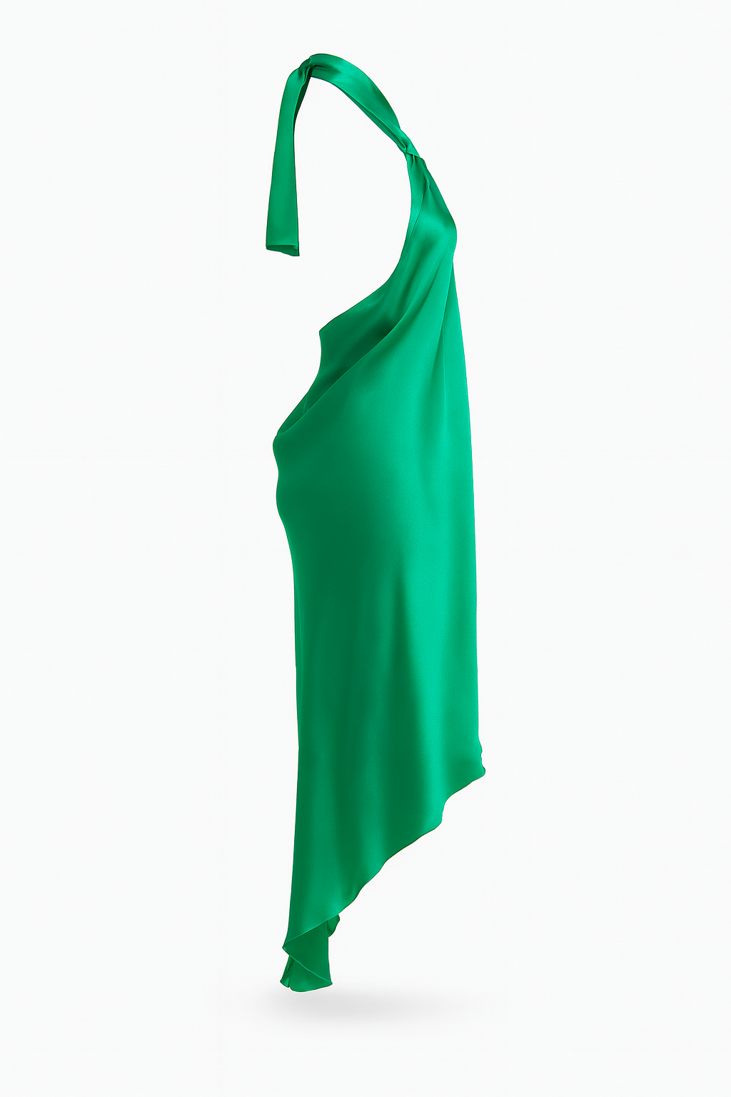 COROSOL “Emerald” – Halter Mini Dress in Como Silk Satin