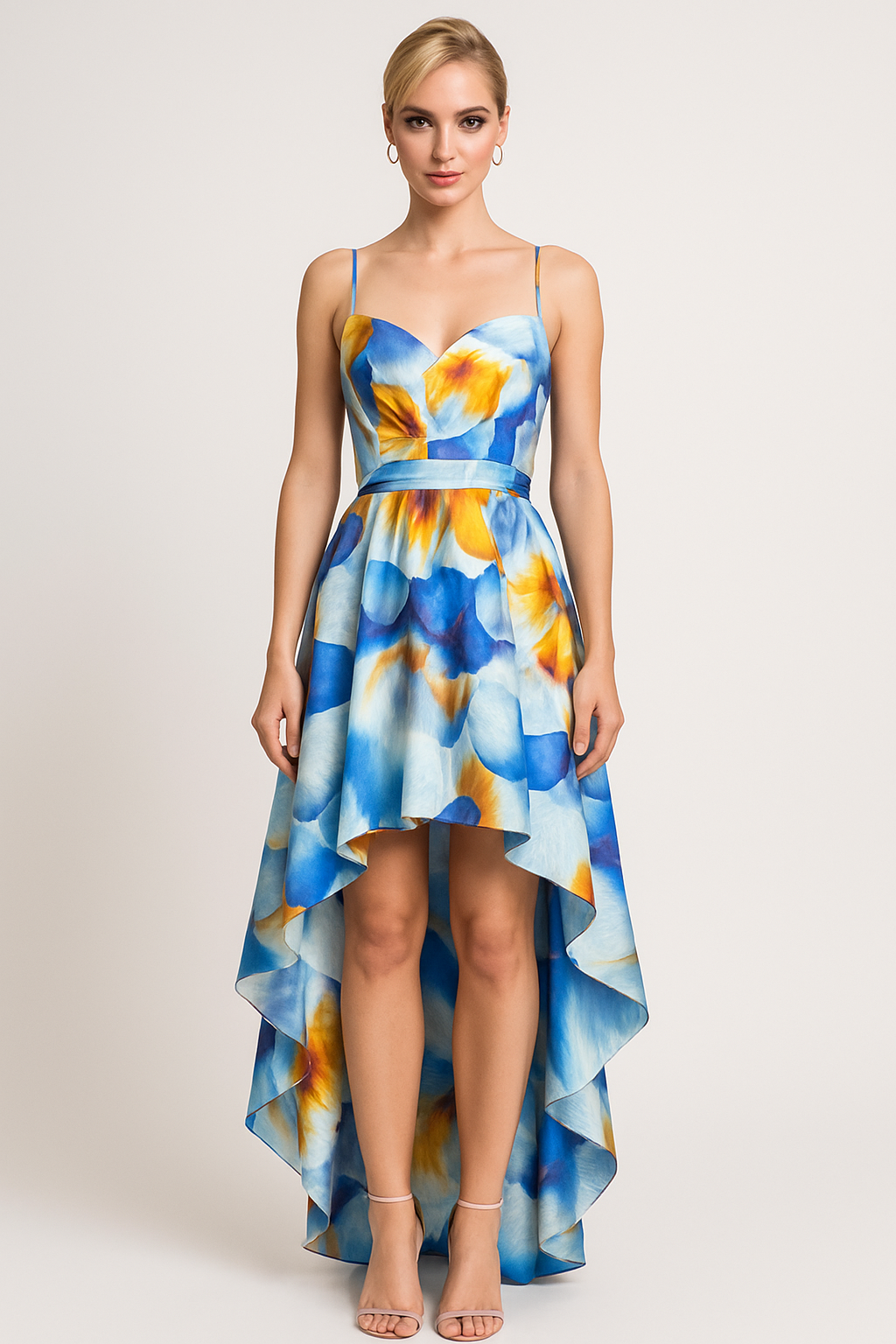 GOUVERNEUR – Silk Satin Skirt in "Peonie" Print