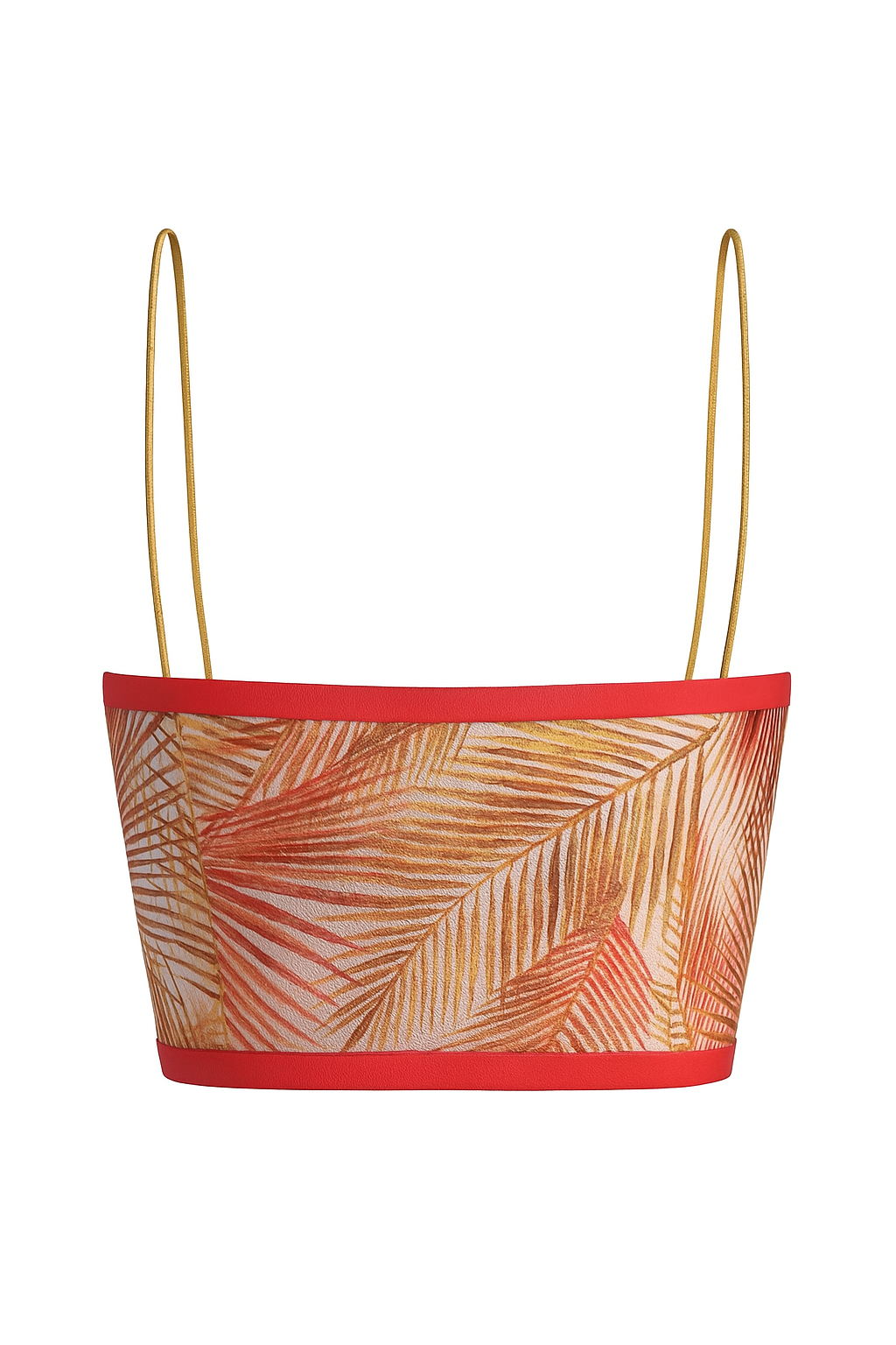 PARATY – Silk Satin Bustier Top, “Palm” Print