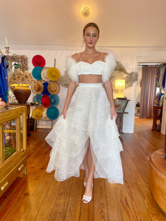 Silk organza embroidered