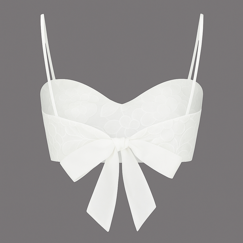 RIO – White Embroidered Silk Organza Top